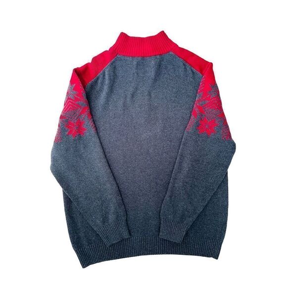 Weatherproof Vintage Snowflake 3/4 zip Men’s Sweater gray red sz 2XL - Picture 2 of 9